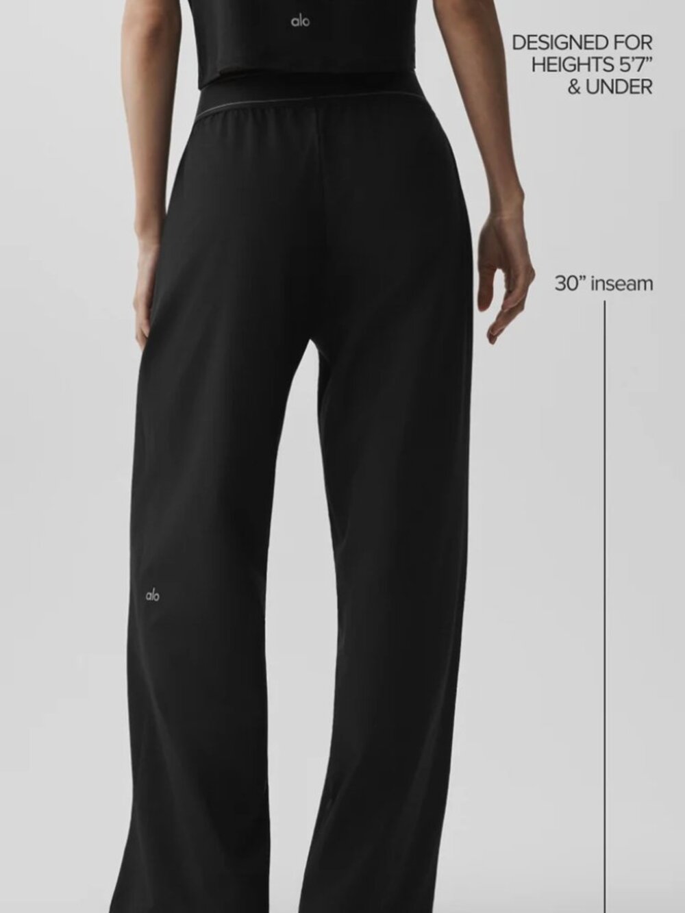 Black ALO Yoga Suit Up Trouser NWT 30" Inseam Wide Relaxed Fit👩🎨EverydayStyle - Picture 11 of 12
